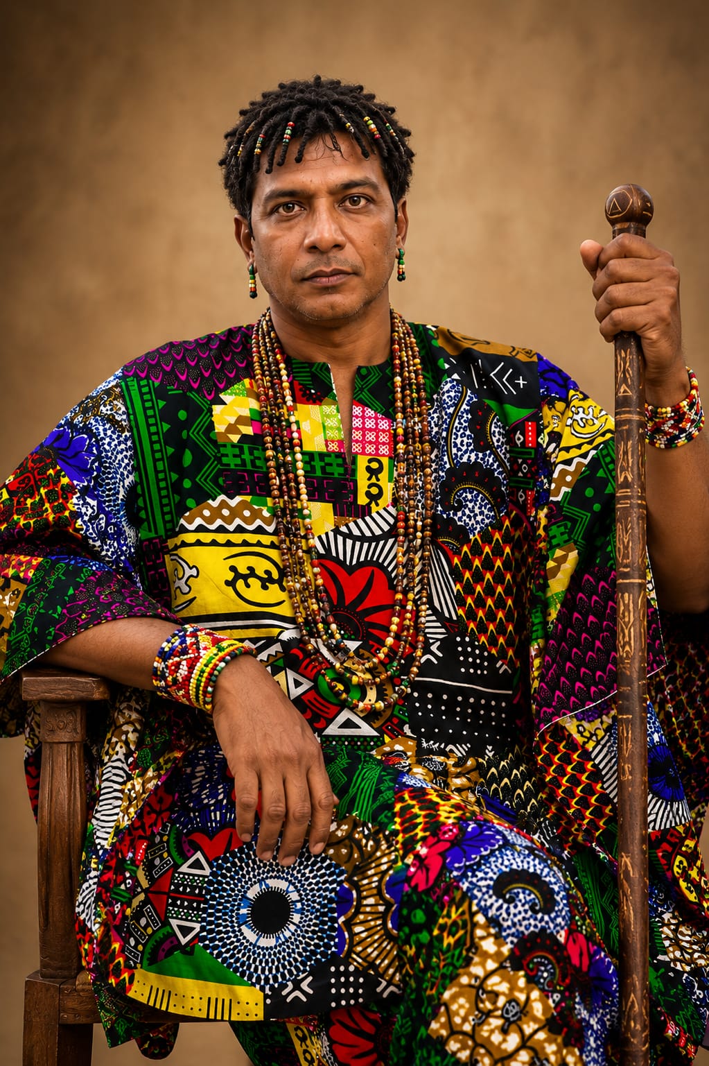Traditional African Patchwork Robe